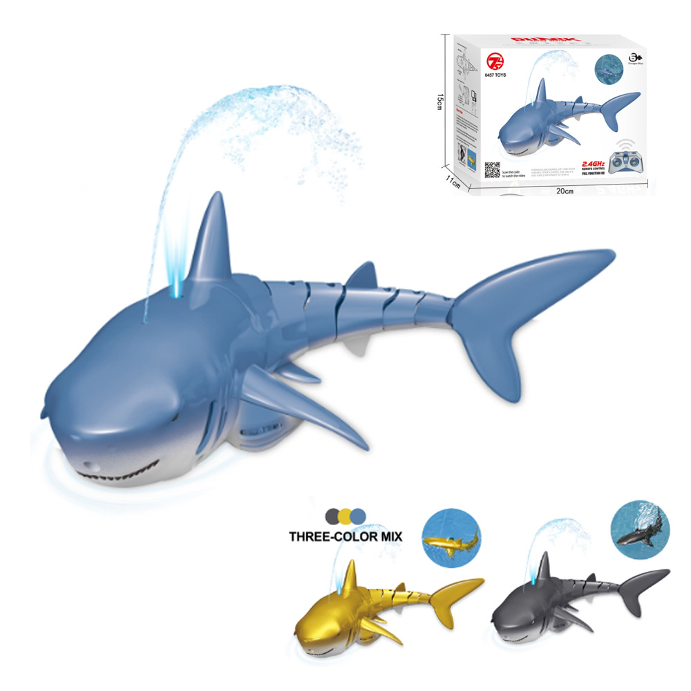 跨境遥控喷水鲨鱼2.