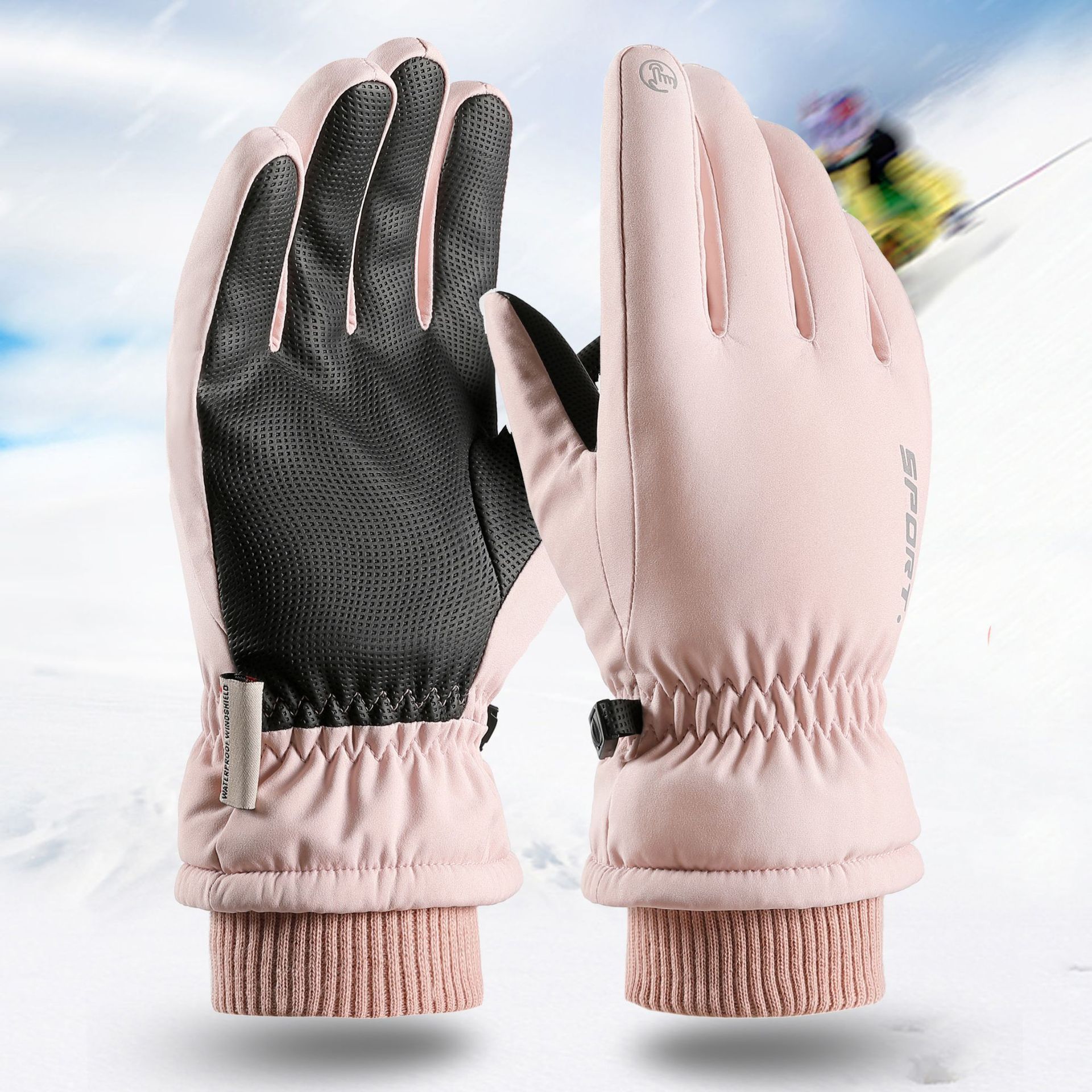新款滑雪手套女士冬季保暖加绒加厚防风防水触屏户外骑行登山玩雪