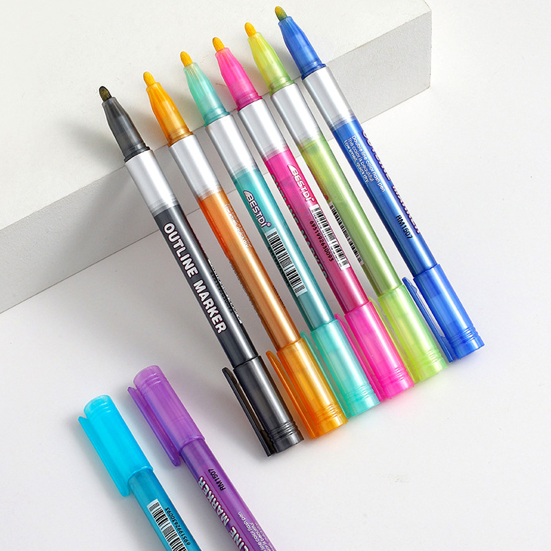 130g12色套装:净重:8色套装:净重:90g双线轮廓笔diy彩色笔圣诞笔12/8