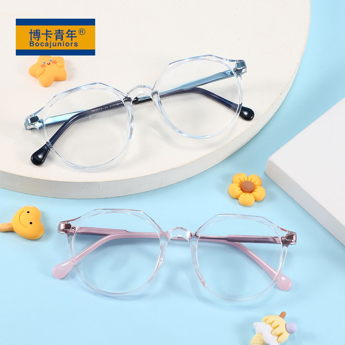 新款儿童潮流防蓝光眼镜简约眼镜框男女孩透明框平光镜 jh2023-34