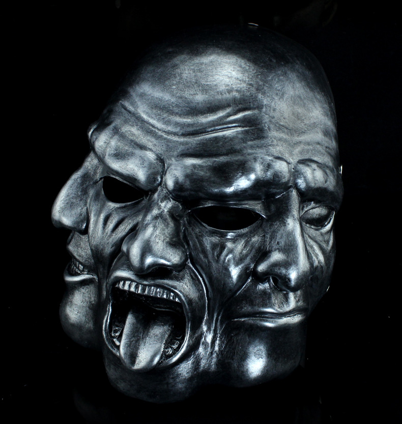 万圣节面具收获日三面人面具cos恐怖角色扮演酒吧派对游戏道具