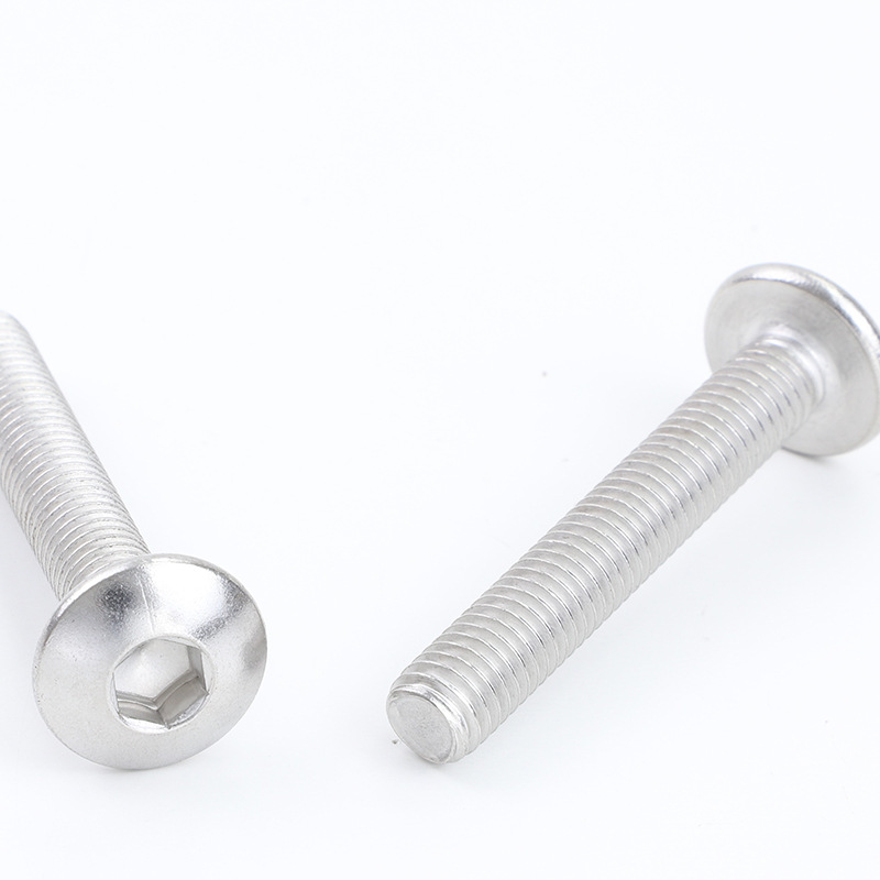 304不锈钢大扁头内六角螺丝螺栓伞头螺栓m4|m5蘑菇头机丝机牙tm