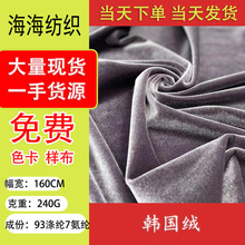 厂家现货直供 韩国绒 丝绒布  240g 服装 玩具 时装用料 顺滑弹力