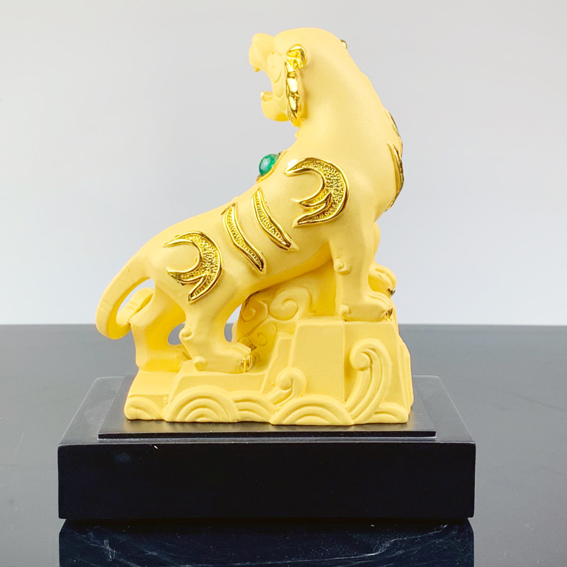 金虎摆件绒沙金老虎鸿业远图摆件创意保险公司年会礼品可加logo