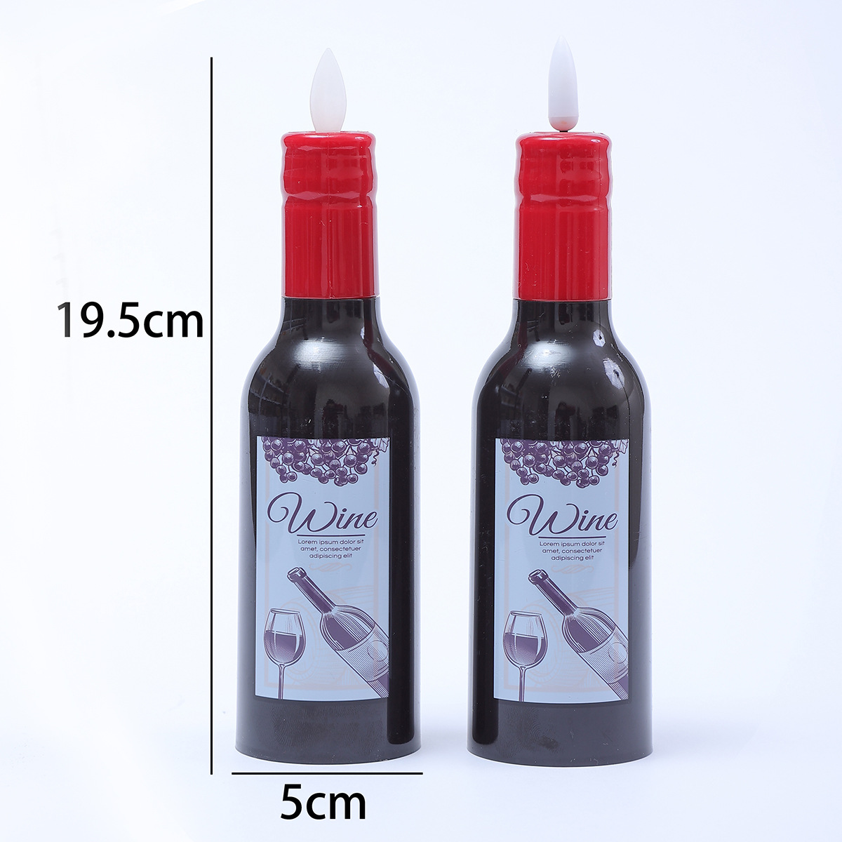 Red Wine Bottle Creative Electric Candle Lamp Valentine's Day Desktop Candlelight Dinner Home Family Ambience Light Decoration Gift