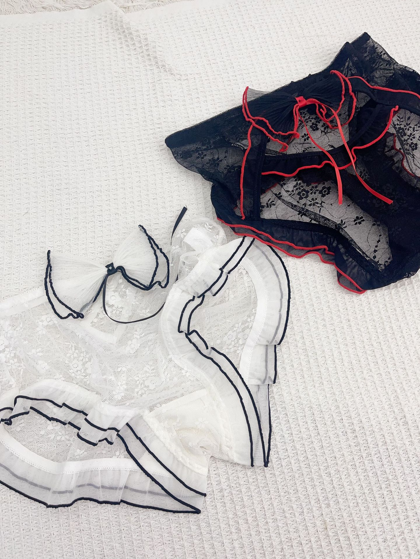 网红ins风性感蕾丝内裤 凉爽网纱可爱少女内内 甜美蝴蝶结ab版