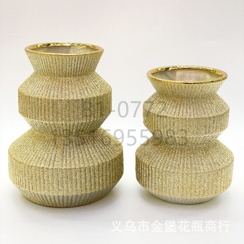 Factory Wholesale Ceramic High-Grade Shrink Point Glaze Artisan Vase Frosted Flower Pot Crafts Home Furnishings and Decorations