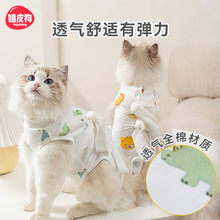 透气全棉猫咪绝育服母猫手术服断奶戒奶服宠物防舔毛公猫术后衣服