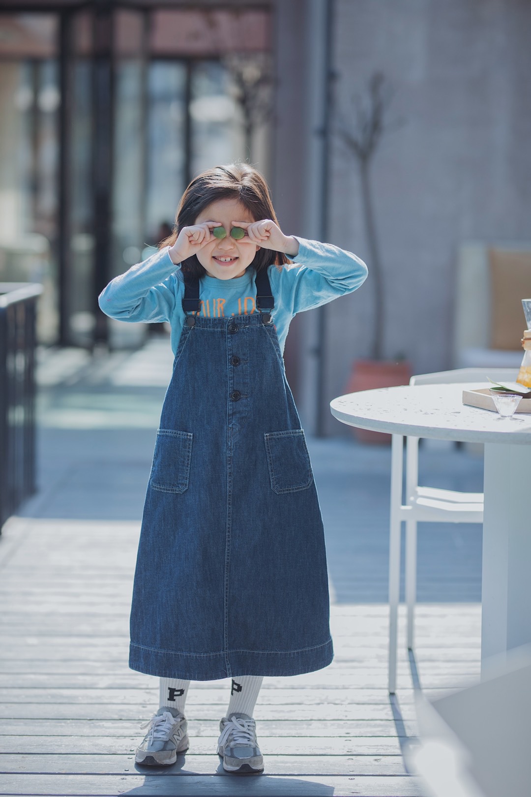 儿童 牛仔 背带裙