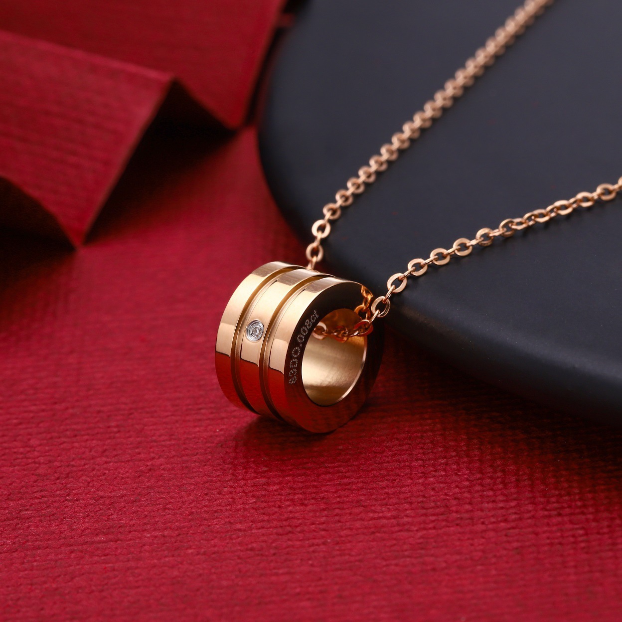 厂家批发18k电镀金钛钢饰品 真钻玫瑰金锁骨小蛮腰项链直播热货项