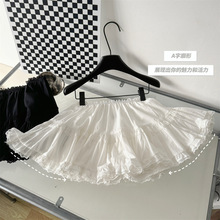 MILLAIDI白色半身裙女2024新款夏季裙子a字高腰显瘦气质蕾丝短裙