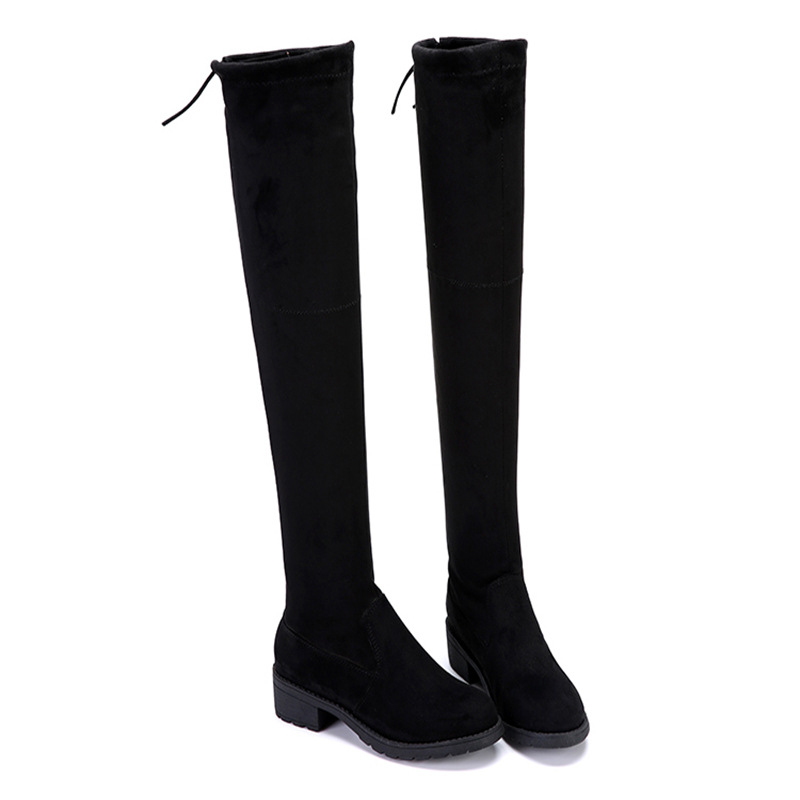 Cross-Border 2022 Autumn and Winter South Korean Style Boots Thin over the Knee Stretch Suede Boots Female Boots High Leg Boot Women's Shoes Wholesale