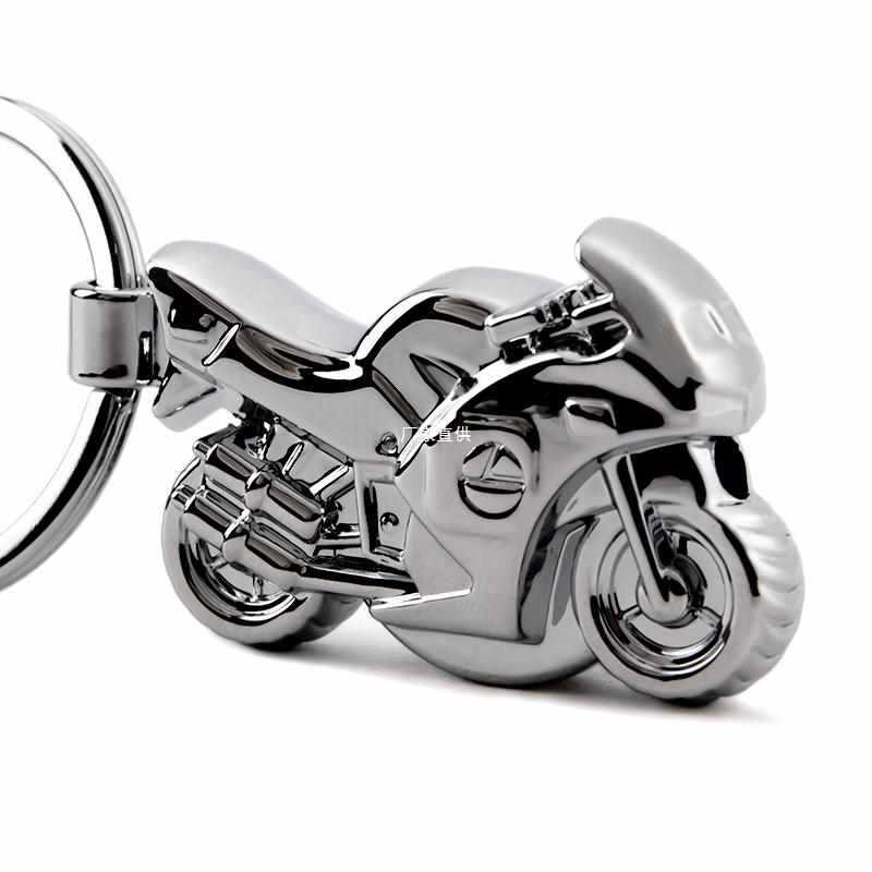 批发带led灯摩托车钥匙扣 创意汽车钥匙链挂件金属钥匙圈