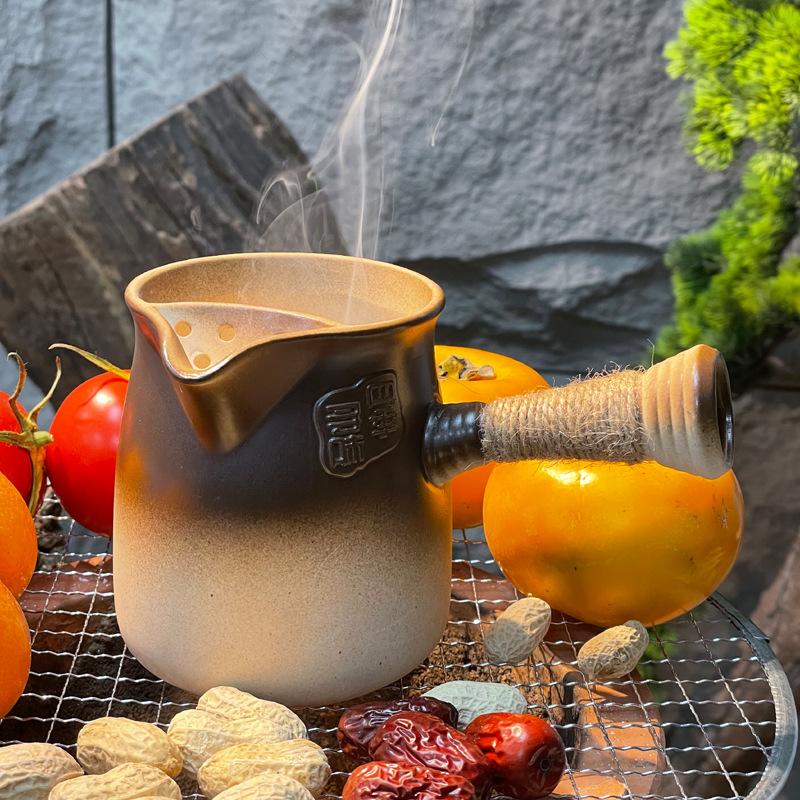 围炉煮茶的炉 烤茶壶罐 户外煮茶砂铫 耐高温热煮水陶瓷壶 罐罐茶