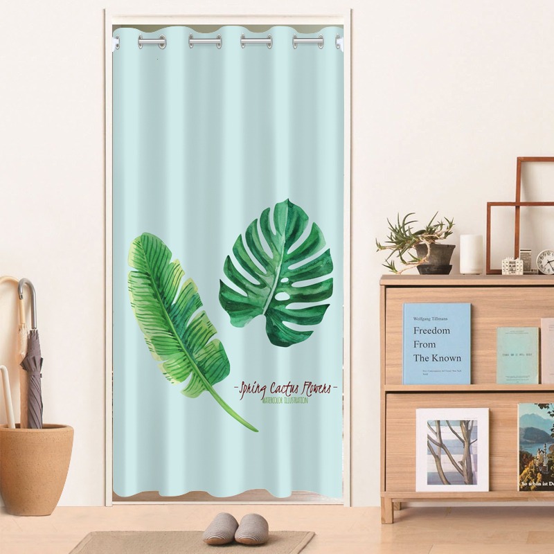 空调门帘隔断帘免打孔家用挂帘挡风布帘子隔热客厅遮挡帘防走冷气