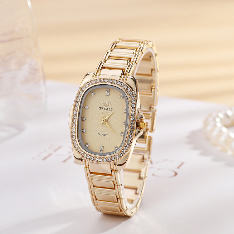 Fashion Diamond Women's Watch Steel Band Trend Quartz Watch European and American Style All-Match Business Watch Factory Direct Sales