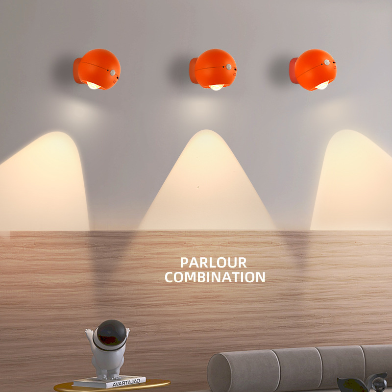 Nordic Modern Simple and Portable Punch-Free Universal Magnetic Wall Lamp Creative Bedside-Use Bedroom Living Room Stair Wall Lamp