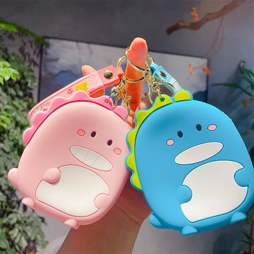 可爱小恐龙零钱包挂件卡通硅胶汽车钥匙扣女包包挂饰小礼品批发