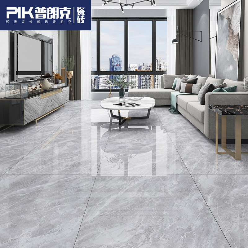 普朗克 灰色通体大理石卫生间瓷砖地砖800x800客厅防滑耐磨地板砖