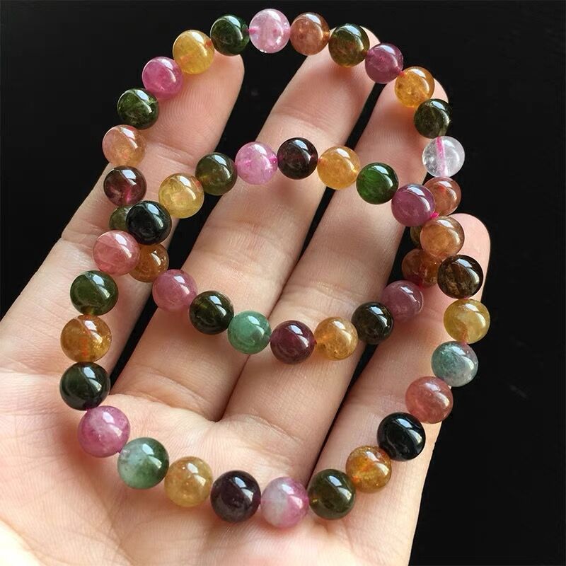 天然碧玺手链巴西老矿碧玺手串碧玺单圈手串水晶时尚女款送礼