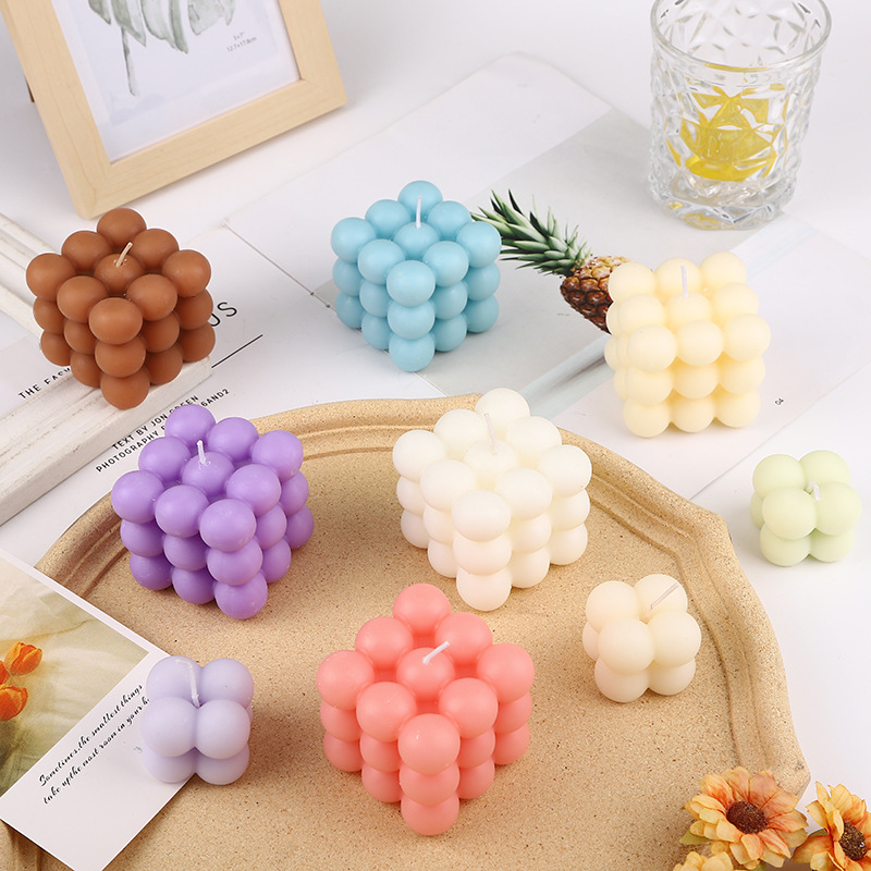 Aromatherapy Candle Ins Mini Ball Small Rubik's Cube Aromatherapy Candle DIY Decoration Photo 3D Three-Dimensional Soymilk Candle
