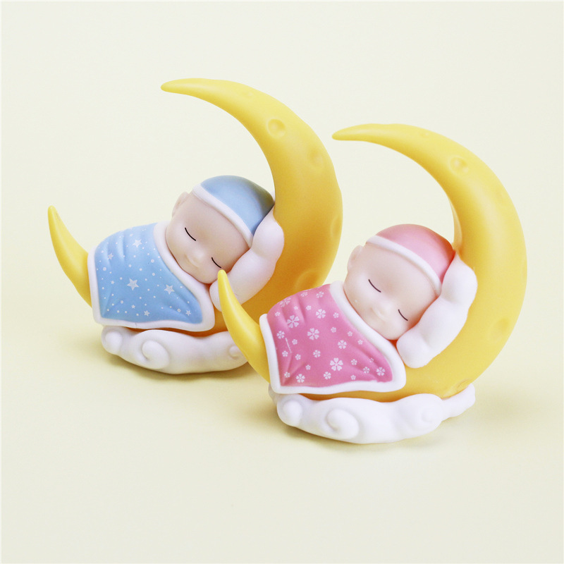 Cake Decoration Diy Sleep Warmer Moon Plug-in Children's Birthday Party Decorations Doll Microview Ornaments