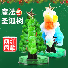 魔法圣诞树纸树会长雪花开花的神奇浇水生长结晶七彩圣诞节小礼物