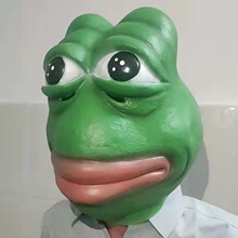 孤寡青蛙头套新款万圣节面具头套搞笑青蛙面具抖音视频拍摄装扮道