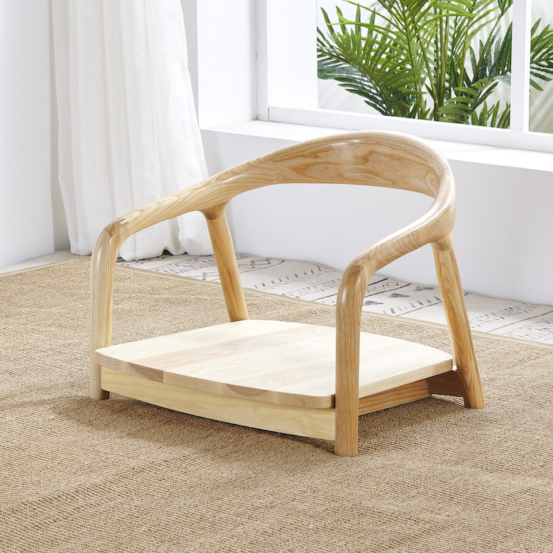 榻榻米座椅日式床上靠背椅和式椅实木和室椅飘窗椅炕椅矮椅子凳子
