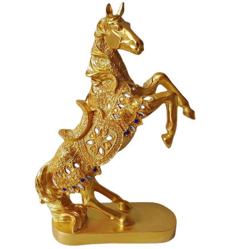 现代简约创意树脂工艺居家礼品办公室玄关酒柜橱窗金马摆件装饰品