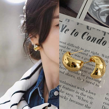 韩国简约小众设计金属耳钉2022年新款潮宋慧乔同款耳环