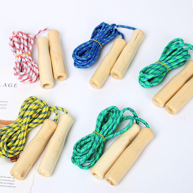 Wooden Handle Skipping Rope Children Beginner Wooden Handle Skipping Rope Sports Fitness Equipment Stall Toys