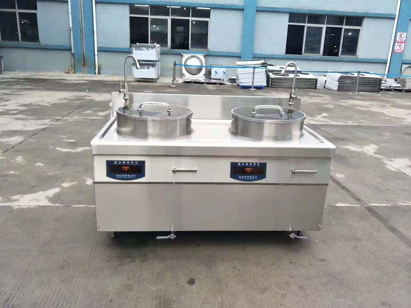 商用电磁炉大锅灶厨房设备定制电热明档设备电磁炒炉食堂餐厅设计