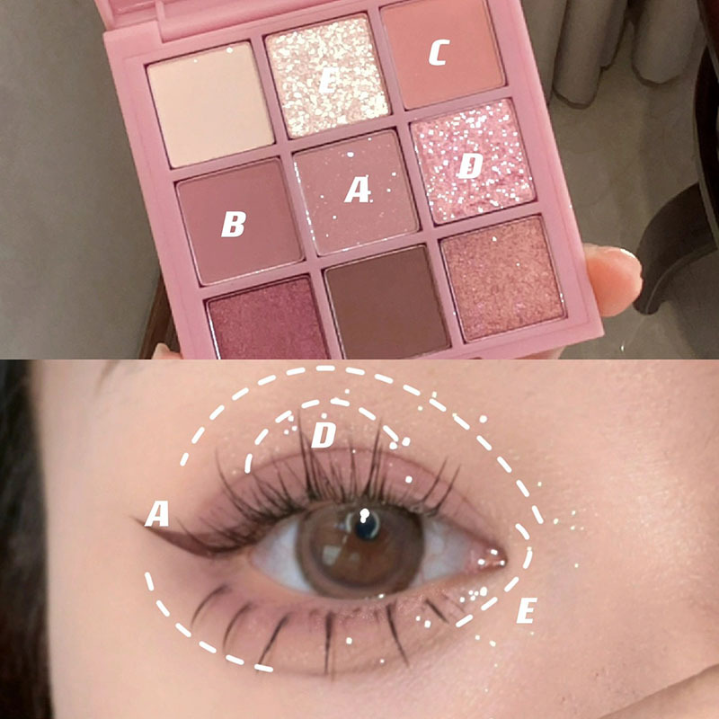 Dikalu Spring/Summer New Eye Shadow Plate Oh Rosy Jiugongge Auto Focus Low Saturation Smoke Pink Rose Plate