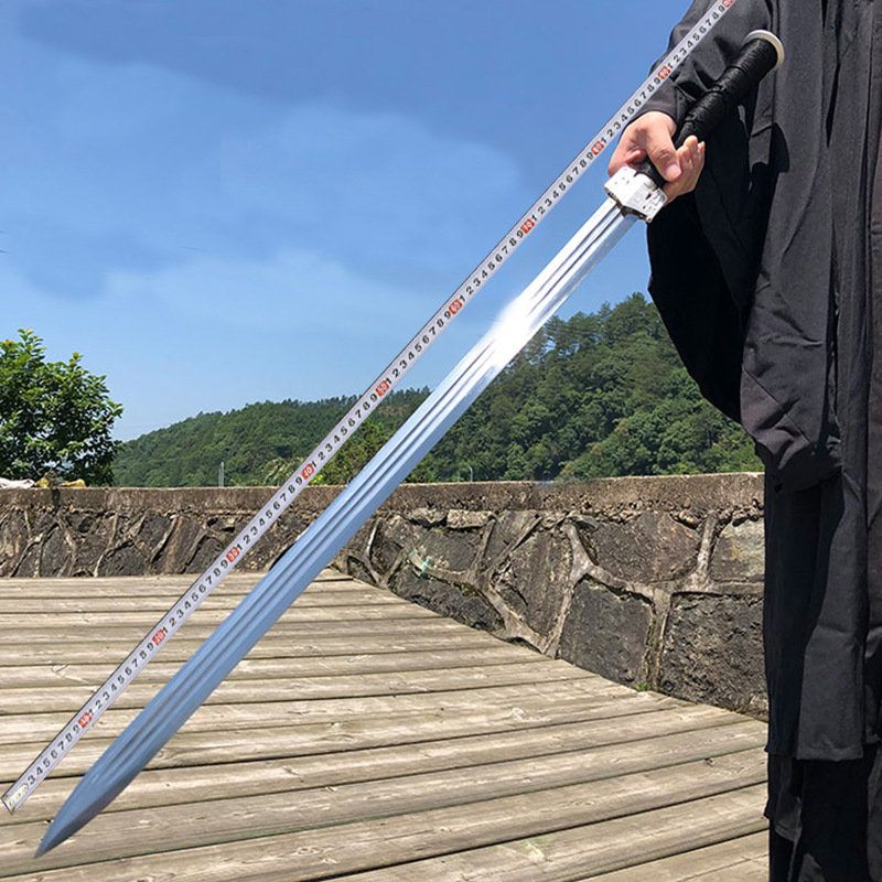 龙泉市唐横刀户外防身刀具冷兵器复古宝秦古双槽汉未开刃