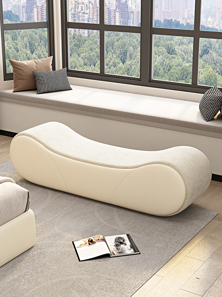 床尾凳意式极简卧室床边踏现代简约浪漫春凳设计师款换鞋凳长条凳