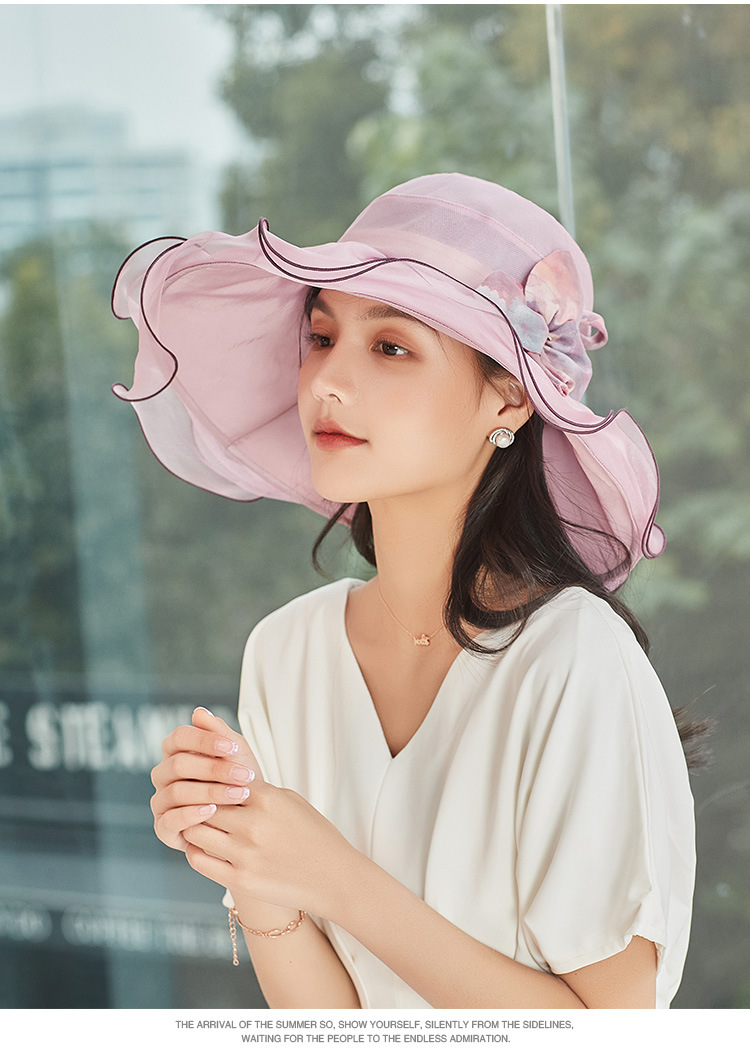 布塔桑蚕丝遮阳帽夏季女士凉帽真丝太阳帽女夏天防晒时尚pt0598