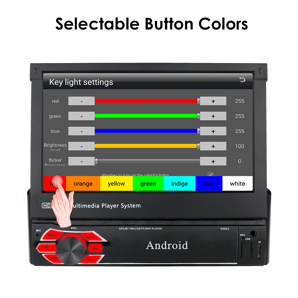 Cross-Border 7-Inch Telescopic Screen Android a Universal Machine Navigation Car Central Control Player GPS All-in-One Navigation Machine Radio