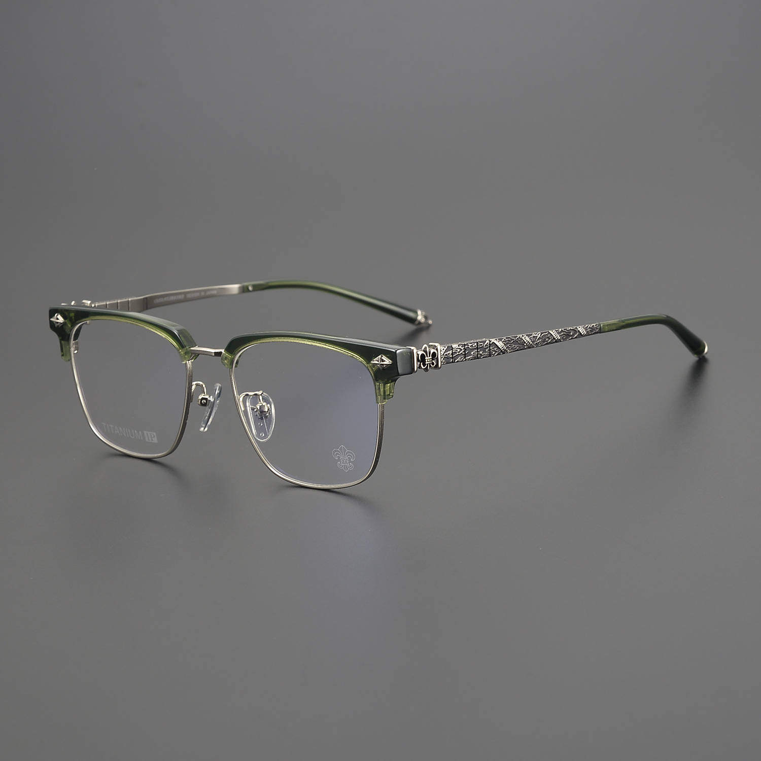深圳纯钛近视眼镜框超轻半眉镜架防蓝光配度数复古男女百搭ch8150
