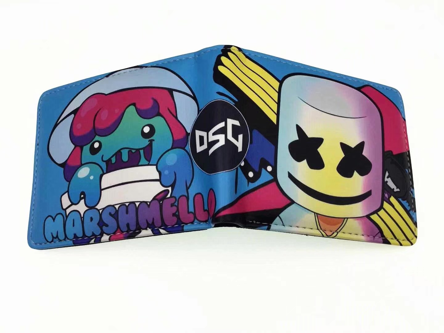 dj棉花糖 marshmello电音周边钱包男女短款个性皮钱夹卡包礼物