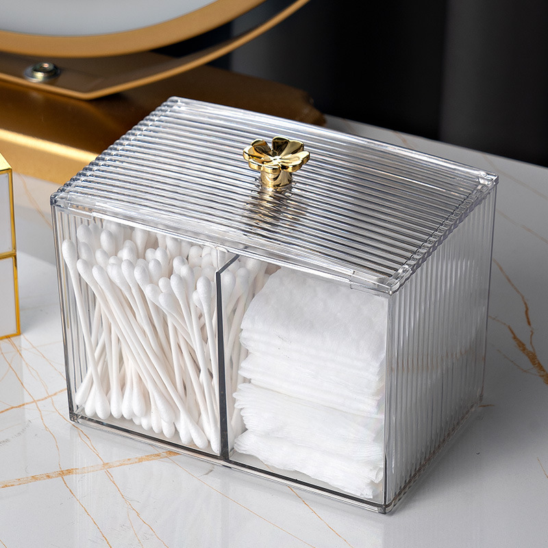 Clover Storage Box Cotton Swab Cotton Puff Separated Storage Box Household Small Object Desktop Storage Jewelry Storage Box