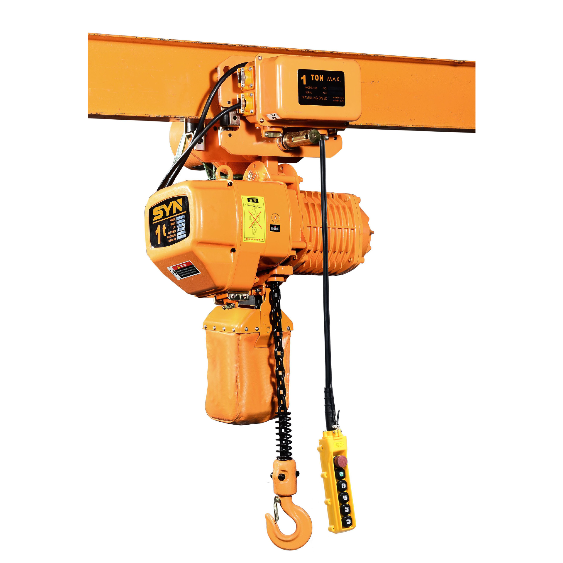 厂家批发行车移动式环链电动葫芦手推单吊葫芦跑车工字钢电动跑车