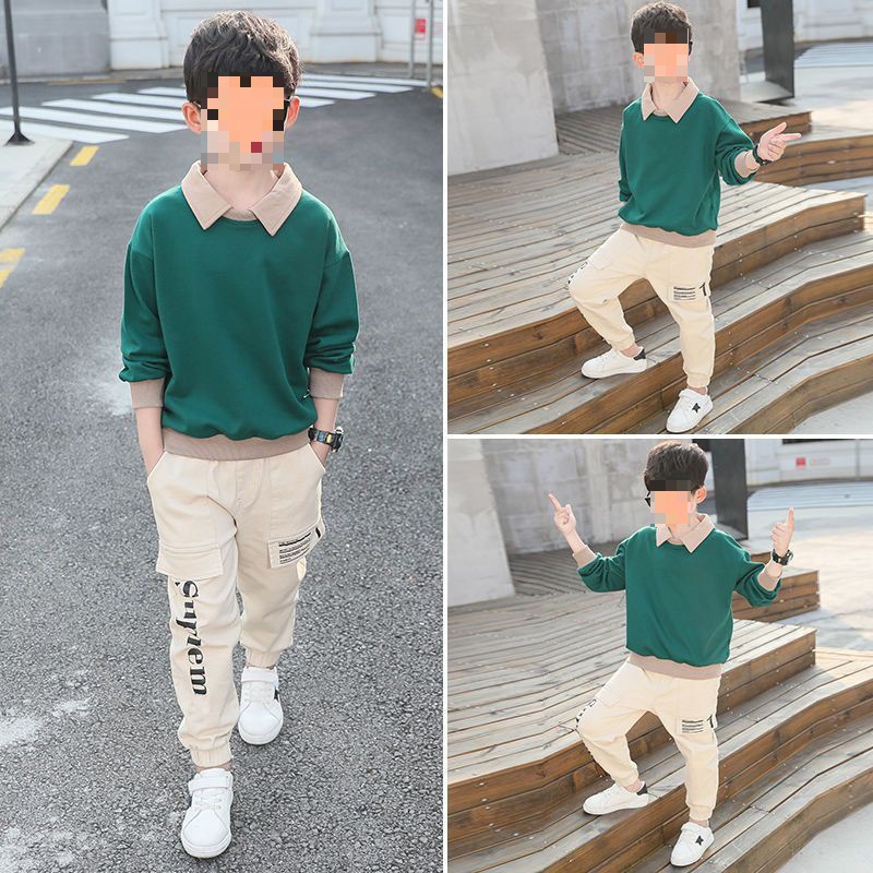 童装男童春装套装新款儿童6春秋款7男孩8中大童9休闲10衣服12岁潮