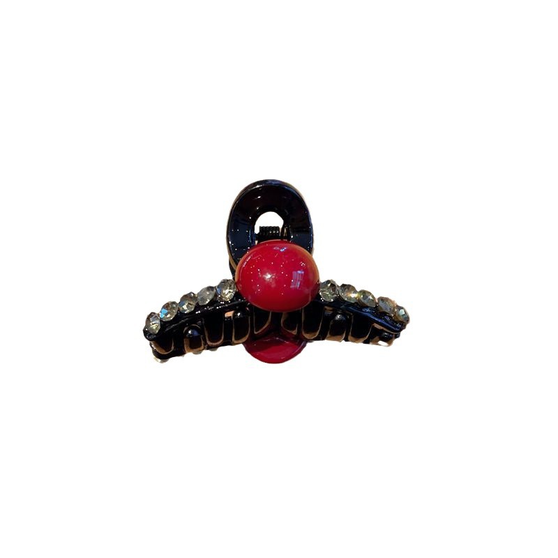 New Year Red Pearl Small Jaw Clip Forehead Princess Hairstyle Small Hair Grip Son Cropped Hair Clip Bang Clip Side Clip Small Hairpin