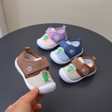 2024春季新款0-1-2岁婴儿学步鞋叫叫鞋男女童布面宝宝鞋批发9318