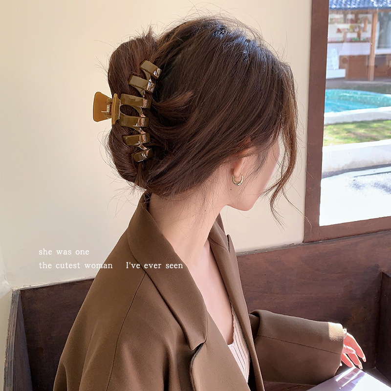 Acrylic Large Grip French Style Temperament Shark Clip Updo Hairpin Back Head Hairpin Wholesale Headdress Clip Women