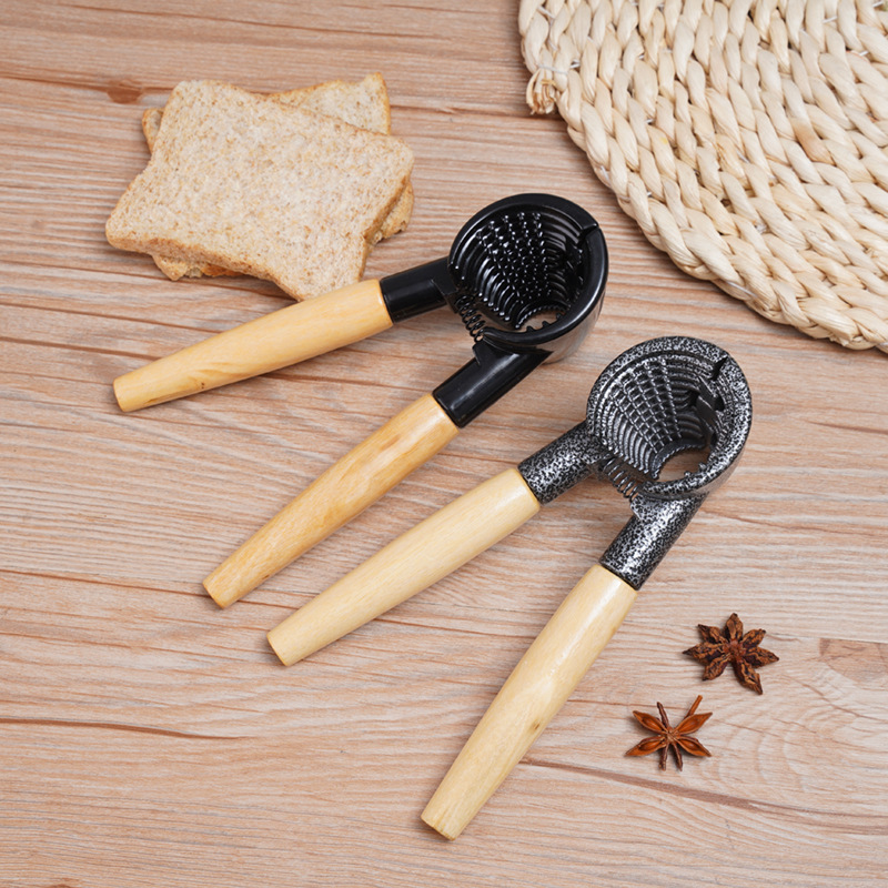 源头厂货核桃夹榛子开口器坚果钳子省力多功能耐用弹簧木柄剥壳器