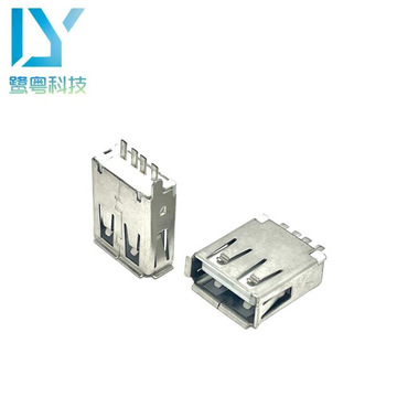 usb af 2.0 4pin母座/焊线式带接地脚/白胶注塑成型a母/l=15.30mm