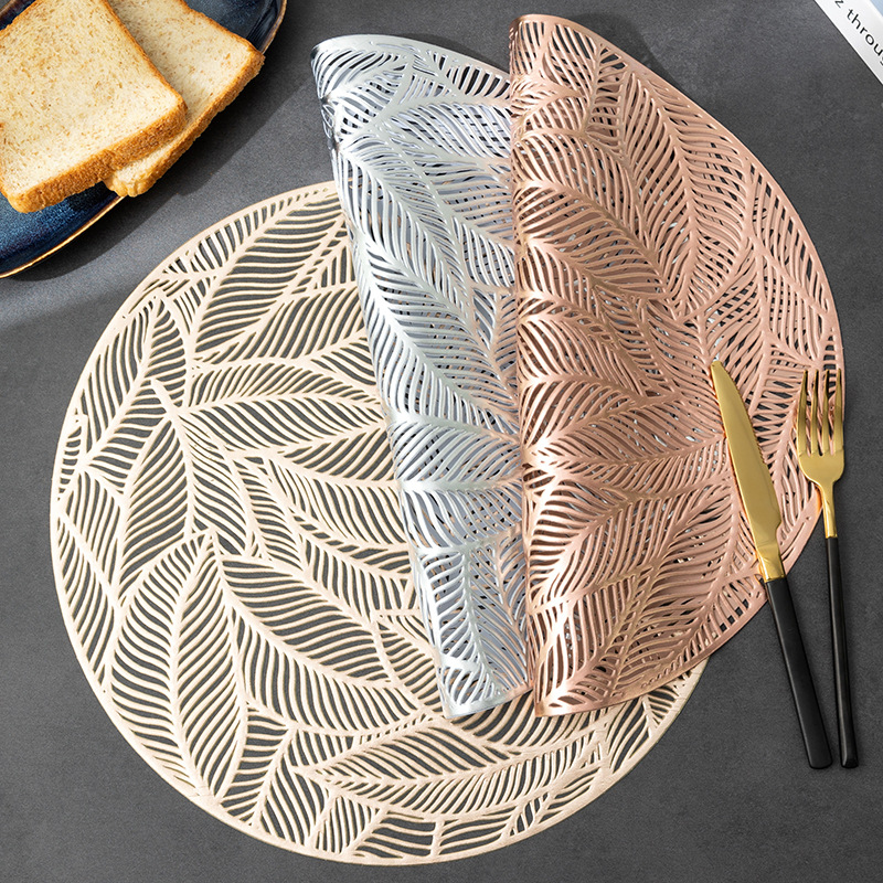 Cross-Border E-Commerce Purchase Pvc Western-Style Placemat Hollow Insulated Dining Table Mat Coaster Decoration Placemat Hotel Restaurant Placemat