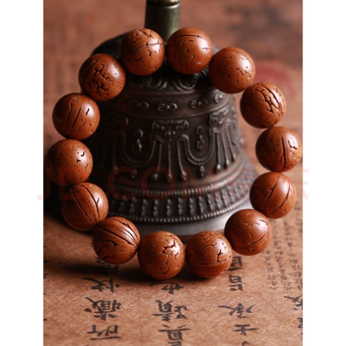 野生桃核光珠手串正圆精品纯手工打磨桃胡手链单圈男女均可网红